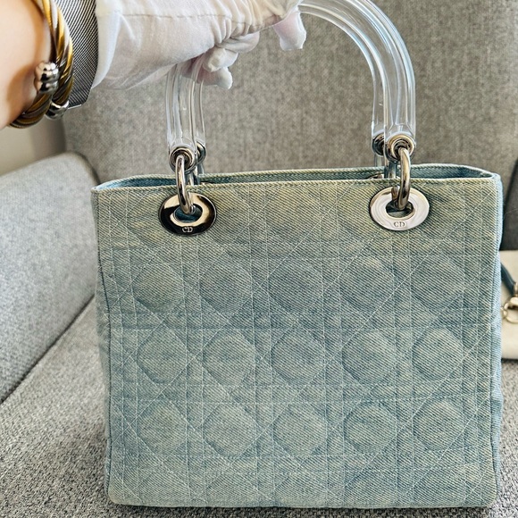 SOLD Christian Dior Lady Dior Cannage Denim Purse - Picture 5 of 15